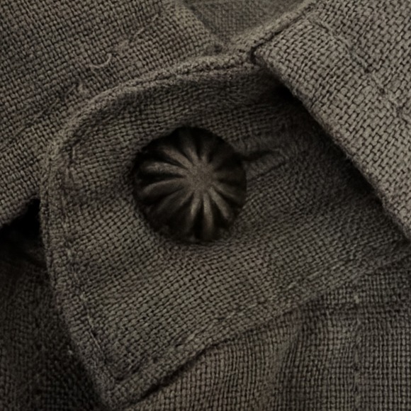 Taylor Stitch Shirt 44 XL Men's Green 100% Linen Western Pearl Snap Short Sleeve - Picture 7 of 9